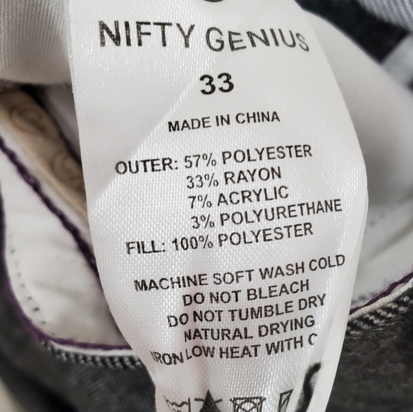 Men's Nifty Genius Grey Poly Blend Tweed Shorts With Ultrasuede Size 33 - Picture 5 of 7